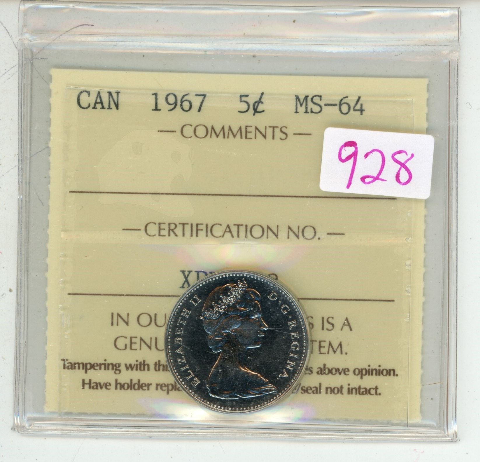 1967 ICCS graded, Canadian Centennial