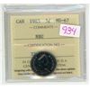 Image 1 : 1985 ICCS graded, Canadian 5 cent coin - MS67