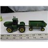 Image 2 : Lot of 3 antique john deere toy farming machinery vehicles and john deere coin bank