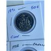 Image 2 : Canada 50 Cent 1 Coin each for 1968 & 1971, 2 Coins 1972, Bank Roll