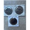 Image 1 : Canada $1 Dollar, 3 Coins, 1980, 1867-1982 Confederation/Constitution, 1984 1534 Jacques Cartier Bk 
