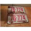 Image 1 : Pair 1958 Passenger License Plates 76-774
