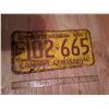 Image 1 : 1967 Farm Equipment License Plate F102-665