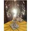 Image 2 : Beautiful, vintage lamp, with crystal decor, on marble base