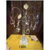 Image 4 : Beautiful, vintage lamp, with crystal decor, on marble base