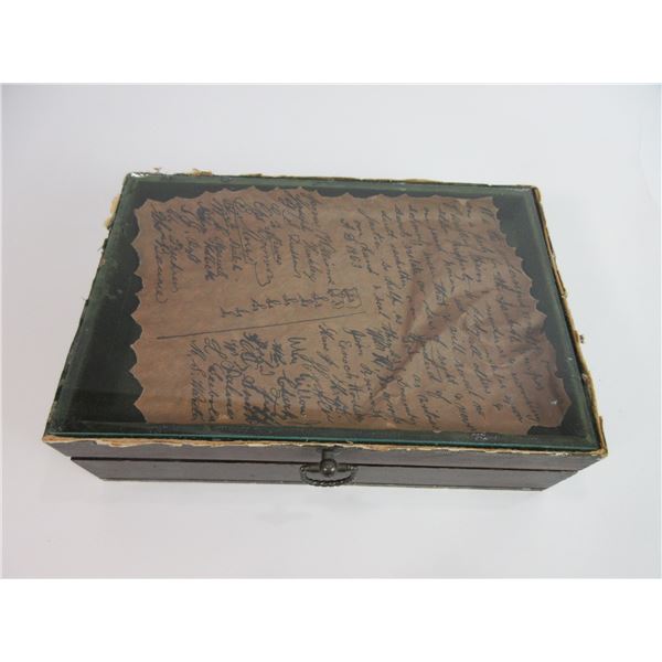 1863 Vigilante Oath Case Full Of Military Medals- Conchos- Gun Parts- 11"W X 3.25"H X 7.5"D