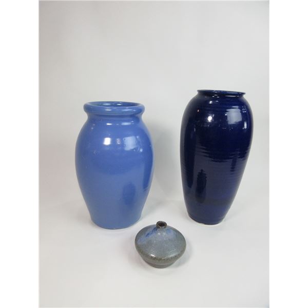 2 Art Deco Vases- 12" - 14"H- Lid