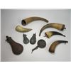 Image 2 : 5 Powder Horns- 4 Powder Flasks