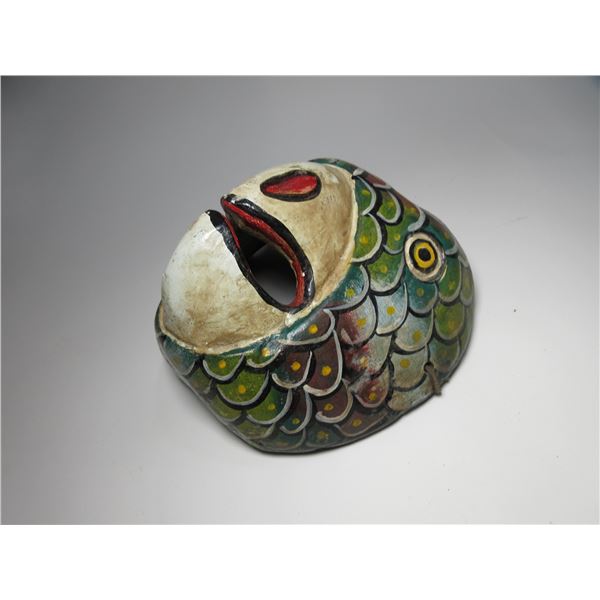 Antique Polychrome Native Carved Wooden Bird Mask- 8.5"