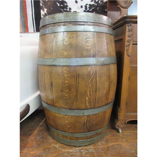 Refinished Whiskey Barrel- 37"H X 22.5"W