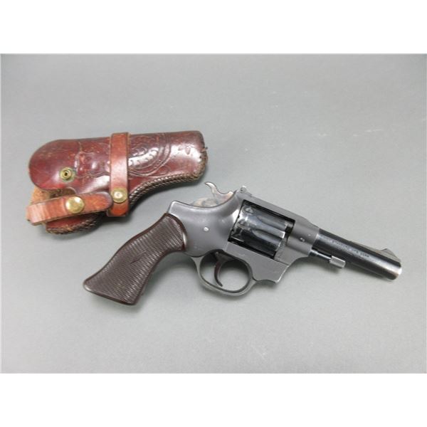 Hi Standard Model R-101 Revolver- .22- 4" Barrel- Checkered Grips- Holster- 9 Shot- Pretty Good Cond