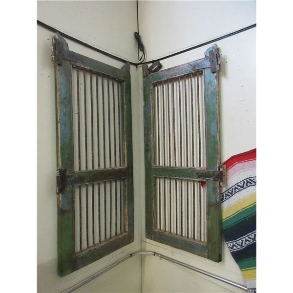 Pair Of Antique Saloon Doors With Hinges- 44  X 19 