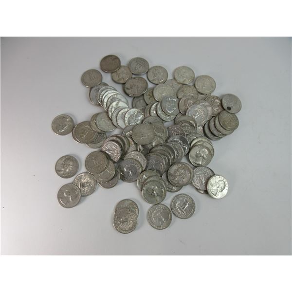 50 Pre 1964 Washington Quarters- 90%