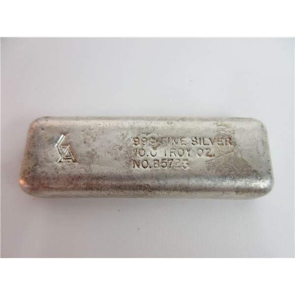 Golden Analytical (GA) 10 OZ Silver Bar- .999 Fine Silver- No B5723