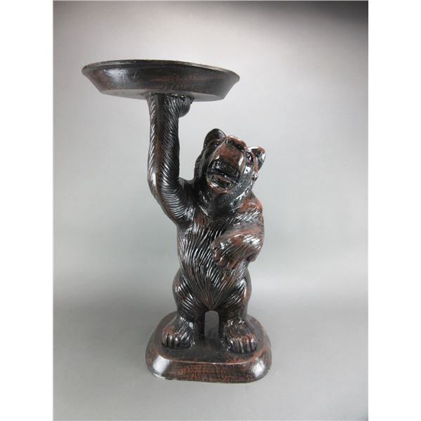 Cast Aluminum Bear With Tray- Base 12" X 10.5"- 26"H