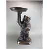 Image 1 : Cast Aluminum Bear With Tray- Base 12" X 10.5"- 26"H