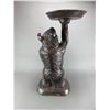 Image 2 : Cast Aluminum Bear With Tray- Base 12" X 10.5"- 26"H