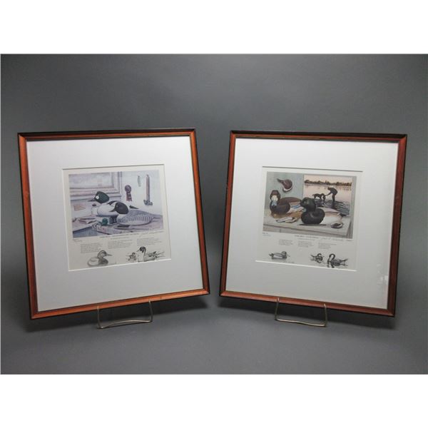2 Signed And Numbered Ward Bros Decoy Prints- Print 1 1968 Goldeneye Hen And Drake- 124/450- Print 2