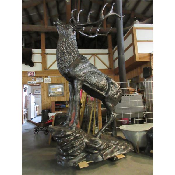 Cast Aluminum Bull Elk- 64"L X 101"H X 20"D
