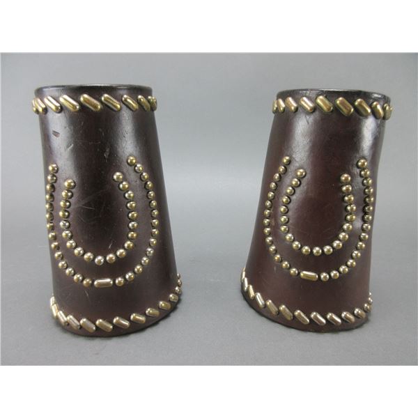 Marked Clark Portland Horseshoe Dotted Cuffs- Peanut Dots- 6.75"- Very Good Condition- Faint Mark