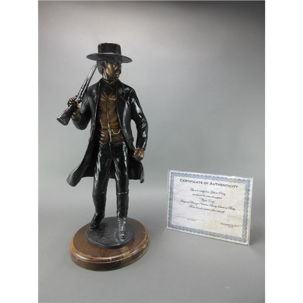Marked Wyatt Earp "Stepping Into Legend" By Tim Trask 2007 27/30 Bronze Statue- 24.5"H X 10" Base- C
