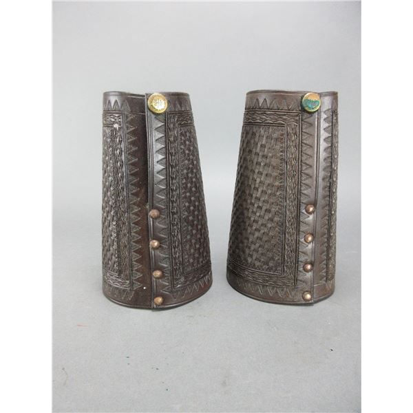 Marked G Lawrence Portland Basket Stamped Cuffs- 6.75"- Great Condition