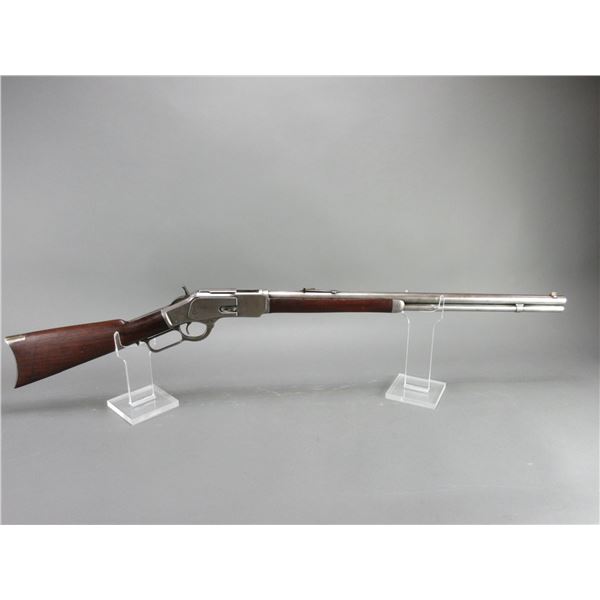 Winchester Model 1873 Lever Action Rifle- .38 WCF- 24" Barrel- Brass Lifter- Stock Shell Storage- Fa