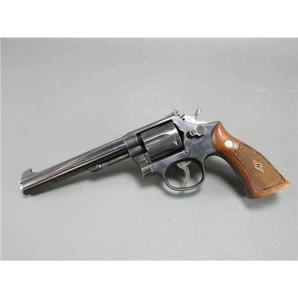 Smith And Wesson Model K Revolver- .38 Spec- 6" Barrel- Diamond Checkered Grips- 5 Screw