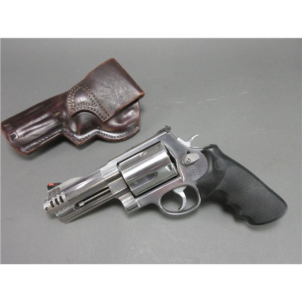 Smith And Wesson Model 500 Stainless Revolver- .500 Mag- 4.25" Barrel- Muzzle Brake- Synthetic Grips
