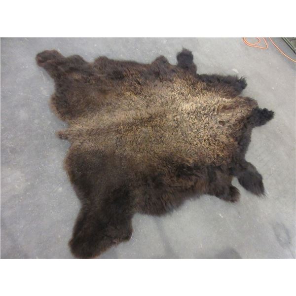 Winter Prime Tanned Buffalo Hide 84" X 70" Good Condition