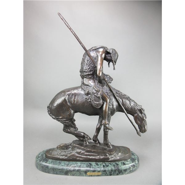 James Earle Fraser Bronze- "End Of The Trail"- 18"H X 16" X 6.5" Base