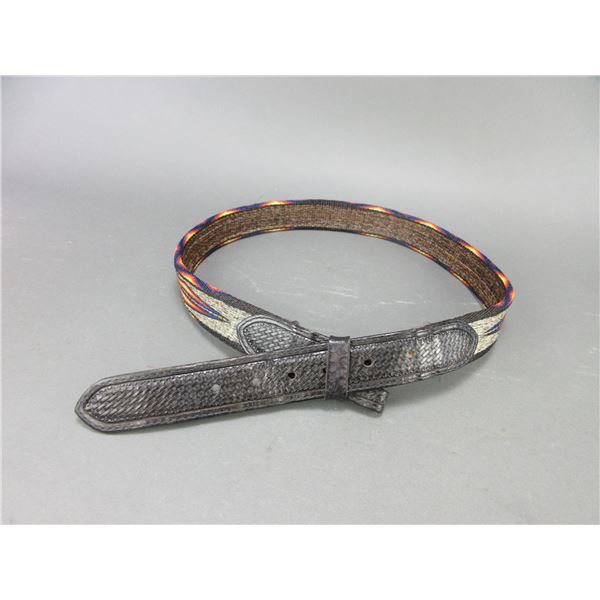 4 Color Deer Lodge Hitched Horsehair Belt- 43" X 1.5"