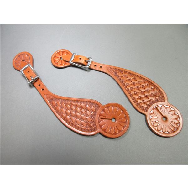 Marked Ray Holes Saddle Co Grangeville Idaho Stamped Spur Straps- New Condition