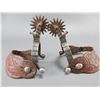 Image 1 : Attributed To Rex Schnitger Silver Inlaid Spurs-.75" Heavy Bands- 2.5" Shanks- 2.25" 16 Point Dot