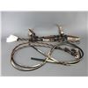 Image 2 : 3 Color Deer Lodge Hitched Horsehair Headstall- Tassels- 91" Round Reins- Great Work