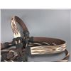 Image 3 : 3 Color Deer Lodge Hitched Horsehair Headstall- Tassels- 91" Round Reins- Great Work