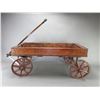 Image 1 : Early Wooden Kids Wagon With Original Spoke Wheels- 36"L X 15"H X 16"D