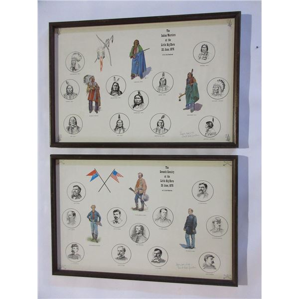 2 Lisle Reedstrom Little Big Horn Prints- 1 Native/ 1 7th Cavalry- 36" X 25"