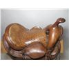 Image 6 : Marked HH Heiser Maker Denver Colo Basket Stamped Saddle- 14" Seat- Rough Sheepskin- Good Condition