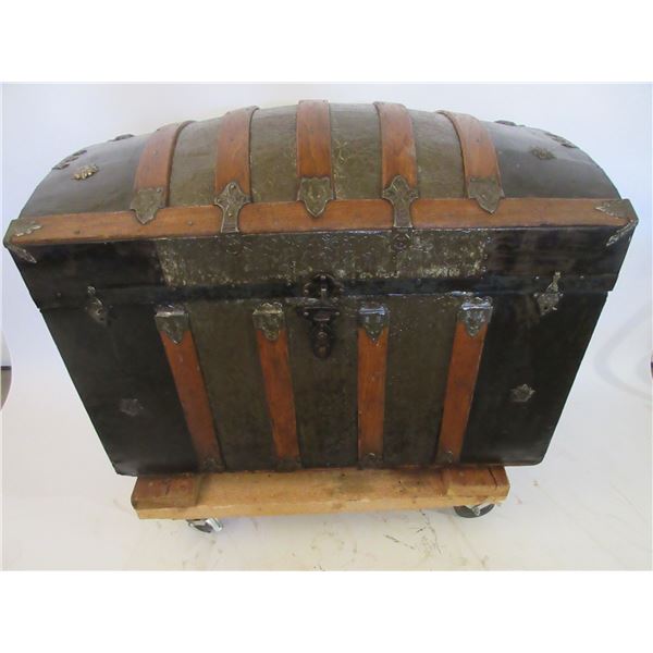 Refinished Dome Topped Trunk- Very Good Condition- 36.5"W X 25"H X 21"D