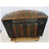 Image 2 : Refinished Dome Topped Trunk- Very Good Condition- 36.5"W X 25"H X 21"D