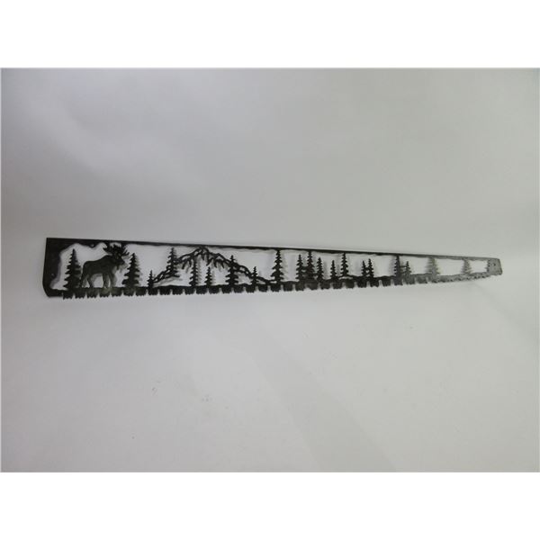 Plasma Cut Crosscut Saw- Moose And Forest Scene- 48"