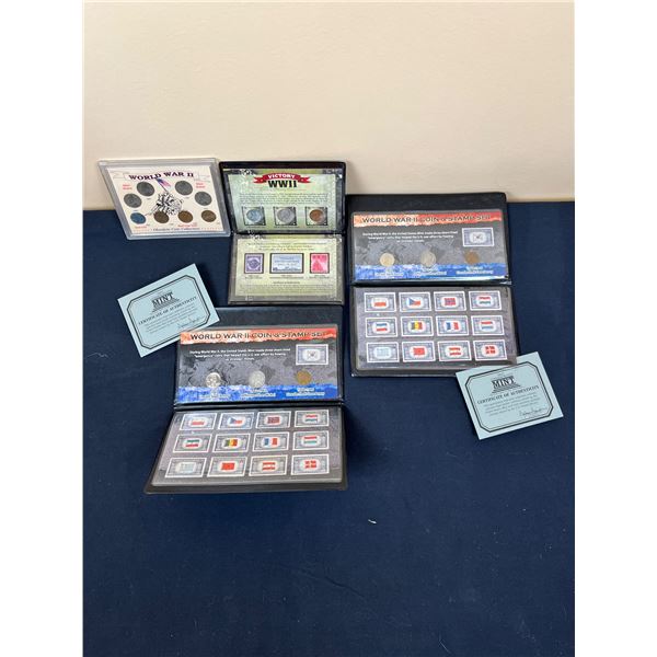 Assorted WW II Coin & Stamp Sets