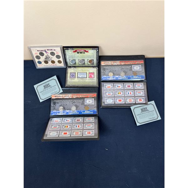 Assorted WW II Coin & Stamp Sets