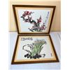 Image 1 : 2 Framed Japanese Floral Prints