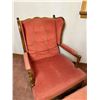 Image 2 : Pink Wingback Armchair with Footstool