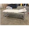 Image 2 : FOLDING PORTABLE WHITE LEATHER MASSAGE TABLE IN SOFT BLACK TRANSPORT CASE