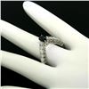Image 6 : 18k White Gold 1.64 ctw Oval Sapphire Solitaire Round Diamond Chevron V Band Rin