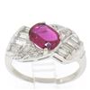 Image 3 : Antique Art Deco Platinum AGL Certified Oval Cut BLOOD RED Ruby & Diamond Ring