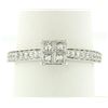 Image 5 : 14k White Gold 0.79 ctw Illusion Solitaire Princess Cut Diamond Engagement Ring